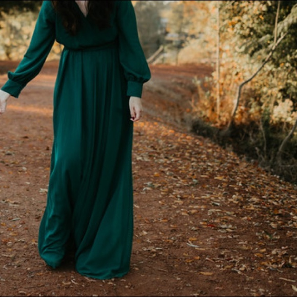 Hunter green Baltic Born bridesmaid dress